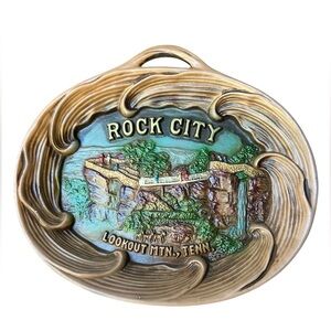 Vintage Rock City Lookout Mountain Tennessee TN Platter Wall Decor Shabby Chic